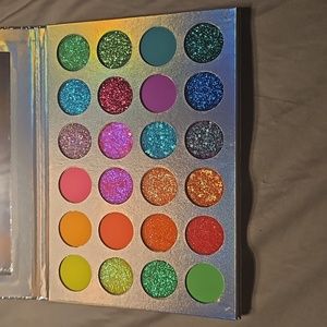 afflano neon luminous glitter eye shadow pallet.